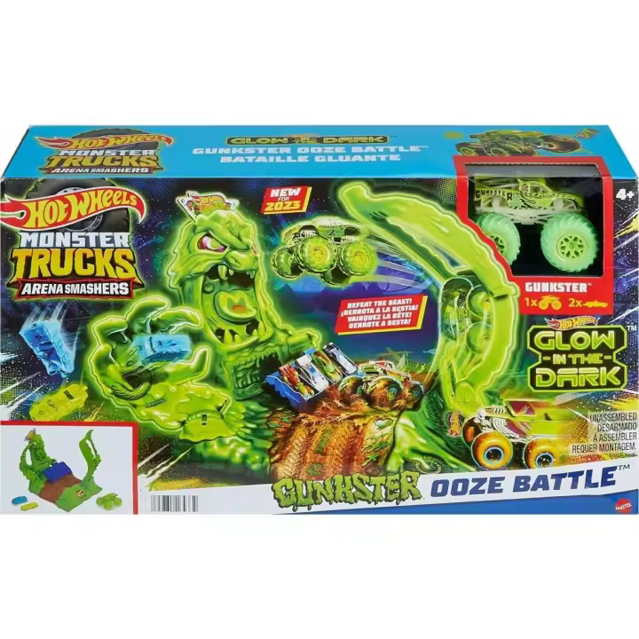 Hot Wheels Monster Trucks Glow In The Dark Ooze Battle Mattel HPN72 - 1
