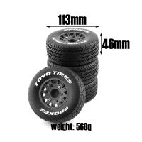 4Pcs Rueda De Camión De Corta Duración 113mm 1/8 1/10 Con Neumático Y Eje De 12 14 17mm Hex Para Slash Arrma SENTON VKAR RC Car - details 1