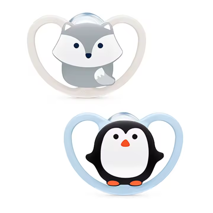 Nuk Chupete Silicona Space Animales 0-6M 2U - 1