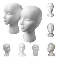 1pcs Maniquí De Esponja Para Mujer Cabeza De Exhibición Para Gorras Gafas Y Pelucas Soporte De Almohadilla De Plástico Blanco - details 6