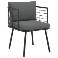 vidaXL Sillón de jardín con cojines ratán sintético en color Natural/Negro | acolchados duraderos para sofás de jardín terraza exterior - details 1