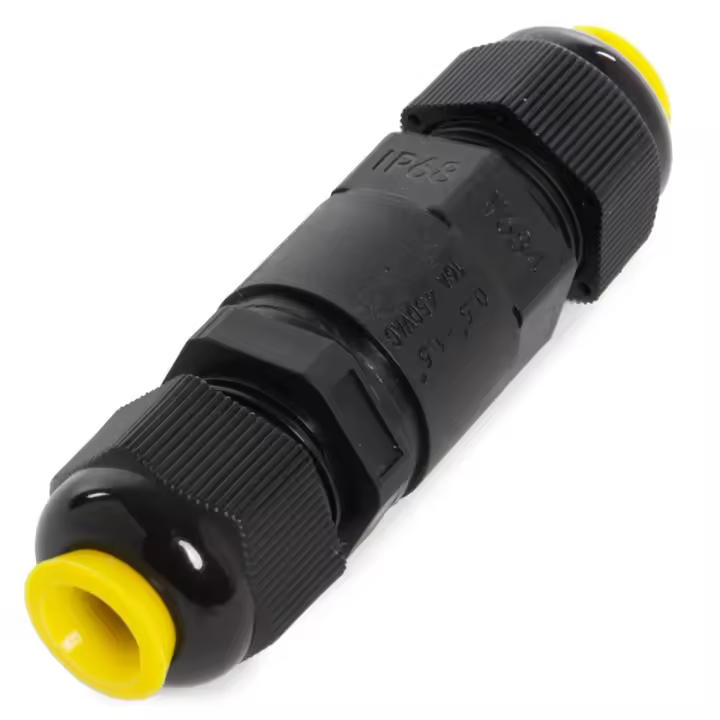 GreenIce  Conector Recto IP68 Negro - 1