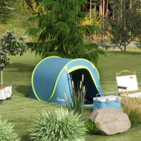Outsunny Tienda de Campaña para 2-3 Personas Tienda Acampada Impermeable de 2000 mm con Bolsa de Transporte para Camping Pescar Senderismo 245x148x105 cm Azul - details 1