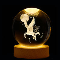 Lámpara De Cristal 3D Luz Galáctica Brillante Nocturna De Planeta Decoración Para El Hogar Regalo De Navidad Luz De Noche Para El Lado Del Cama - details 7