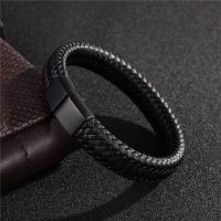 Pulsera De Cuero Retro Para Hombres Europeos Y Americanos Abierta Tamaño Múltiple Tejida Regalo De Deporte Al Aire Libre - details 0