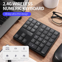 Teclado Numérico Inalámbrico 2.4G 35 Teclas Para Oficina Y Contabilidad Con Batería Recargable Integrada Estilo Portátil Color Negro - details 11