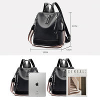 Mochila De Lujo Para Mujer Estilo Preppy Bolso De Hombro Suave Impermeable Bolsa Multifuncional Para Estudiantes Jóvenes - details 1