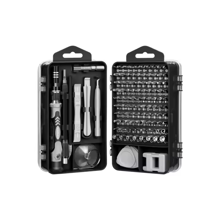 Juego Destornilladores Precisión Magnético, Set Herramientas Precision Reparación Para iPhones, Switch, PS4, PS5, Xbox, PC, Mac, Laptop, Gafas, Relojes, Cámara, Teléfono Móvil, 120 en 1 Negro - 1