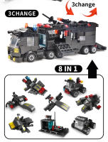 HUIQIBAO SWAT Camión De La Estación Policial Bloques De Construcción Modelo Para Niños Juguetes Educativos Helicóptero Y Coche De Figuras De La Ciudad - details 8