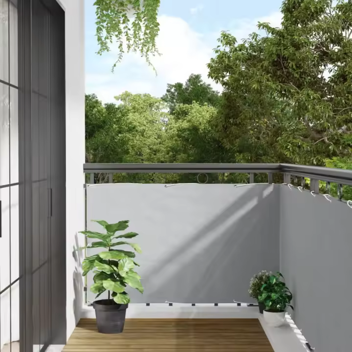vidaXL Pantalla de privacidad de balcón PVC gris 500x90 cm - 1