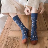 Calcetines De Algodón Para Mujer Estilo Harajuku Con Diseño De Pintura Artística Divertida Kawaii Paisaje Girasol Y Dinosaurio Regalo De Navidad - details 5