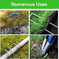 Juego De 50 Palos De Jardín De Acero Inoxidable Con Tapetes Y Gancho De Precisión Para Sombra De Grama Barro De Maleza Y Turf Artificial - details 8