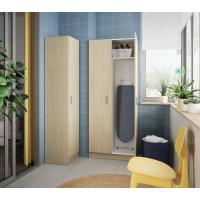 Armario auxiliar de 1 puerta con 3 estantes regulables. Compacto, funcional y reversible. Medidas: 180x37x37 cm. Acabado blanco, resistente y fácil de combinar. - details 0