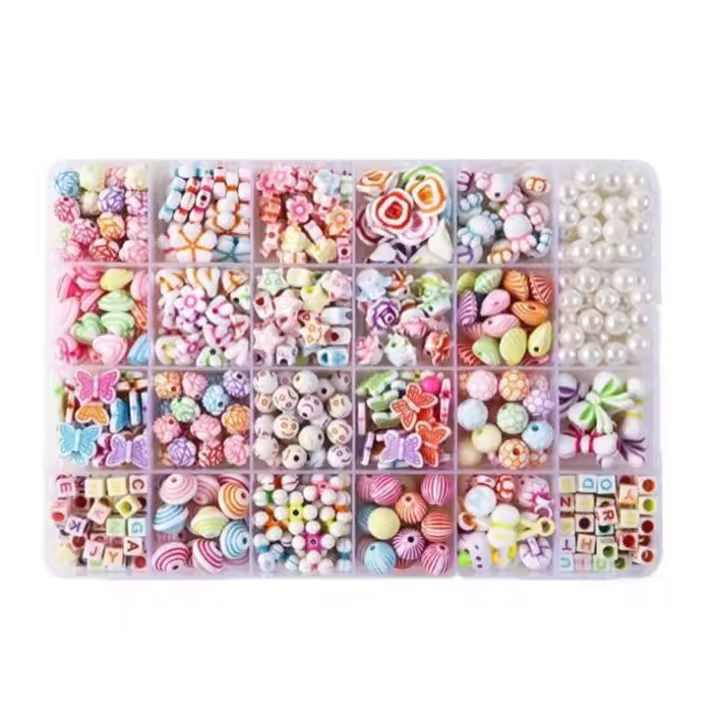 Kit para hacer pulseras de cuentas (24 cuadrices)-Kits hechos a Mano para niños - 1