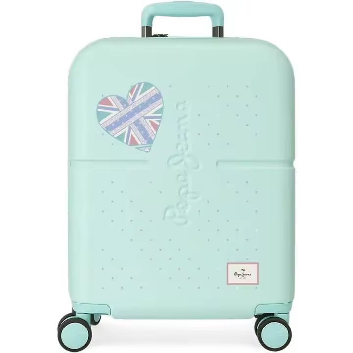 Maleta Cabina Pepe Jeans Nerea Turquesa 40x55x20 cms Rígida ABS Cierre TSA Integrado 37L 3,22 kgs 4 Ruedas Dobles Equipaje de Mano - 1