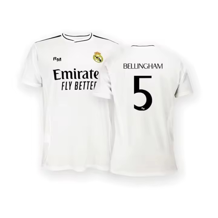 Real Madrid Bellingham infantil Camiseta Primera Equipación de la Temporada 24/25 réplica producto oficial 1CAMBELLIN - 1