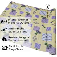 Mantel PVC, Mantel de hule impermeable, Ideal para el hogar, Cocina, Comedor, Fácil de limpiar, Para mesa rectangular,Prendas florales, Plantas, Hojas，amarillo， Lavanda - details 2