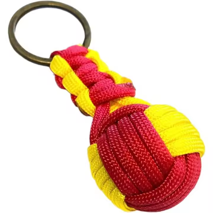 CITCIC Llavero bola de cuerda bandera España, Llavero patriótico español, Llavero bola de cuerda, Llavero con bola de nylon, Llavero bandera de España, 3.5 cm diámetro de bola, Nylon - 1