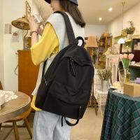 Mochila De Nylon Impermeable Para Mujer 2022 Color Sólido Bolsa Escolar Para Adolescentes Viaje Mochila De Hombro Con Capa De Computadora Suave - details 7