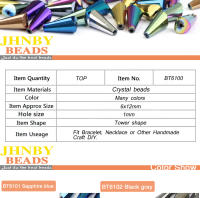 Pendientes De Cristal Austriaco JHNBY En Forma De Torre Con Cuentas Conicas Espigas Cuentas De Vidrio 6*12mm 48pcs Accesorios Para Fabricación De Joyería Pulseras DIY - details 2