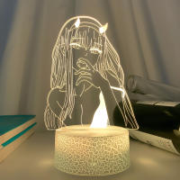 Lámpara 3D De Noche LED Zero Two Para Decoración De Dormitorio Luz Anime Waifu Regalo Darling in the Franxx Lámpara De Sapphire - details 14