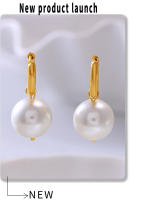 Clásico DE LA Moda de Perlas Redonda Blacas Gotas de Maple inoxidable Pendientes de Ano de Las Señores Elegantes de La Boda del Partido Pendientes de joyería - details 8