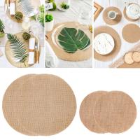 10pcs Tapetes Redondos De Lino Jute Para Mesa De Comedor Decoración De Fiesta Navidad Boda Modernos Para Vajilla Y Tazas - details 0