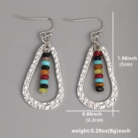 Pendientes Colgantes Bohemios De Agua Para Mujer Coloridos Estilo Clásico Perfectos Para Bodas Y Fiestas Material Aleación De Zinc Y Pedrería Forma Redonda - details 5