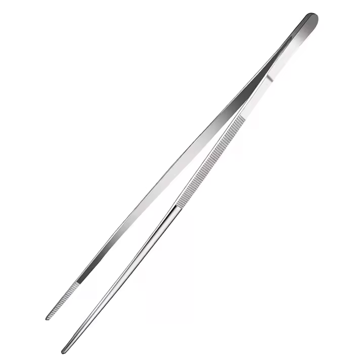 Pinzas De Barbacoa De Acero Inoxidable 30cm Con Dientes Largos Y Planos Herramientas De Cocina Para Alimentos Resistentes Al Calor Y Fáciles De Limpiar - 1