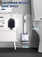 Cepillo de inodoro de silicona con PULVERIZADOR DE AGUA, mango largo de 40cm, recargable, TPR, accesorios de limpieza de baño montados en la pared - details 5