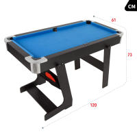 COLORBABY - Mesa multijuegos plegable, billar y ping pong, medidas 120x61x73 cm, fabricada de madera resistente, incluye 2 tacos, 16 bolas, 1 tiza, 1 cepillo, 1 triángulo, 2 palas, 1 red y 3 pelotas, para 2-4 jugadores, recomendado a partir de 6 años - details 3