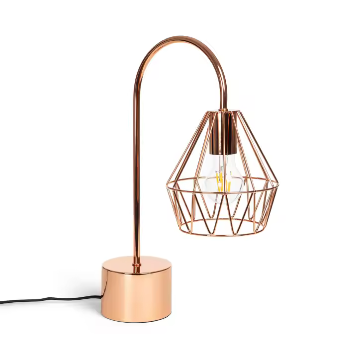 LEDKIA LIGHTING - Lámpara de Mesa Fugalaau | Metal Duradero | Diseño Elegante | Compatible con Bombilla E27 | Uso Interior IP20 | Dimensiones Compactas, Cobre, Metal - 1