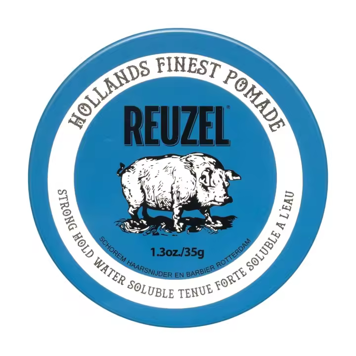 Reuzel Blue Pomade 35 Gr. / Pomada Azul de Fijación Fuerte y Brillo Alto / Acabado Pulido, Peinados Clásicos, Slick Back, Pompadour y Barbería. - 1