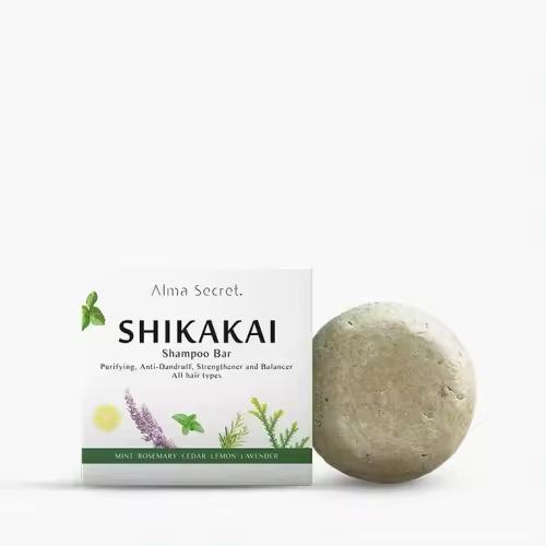 Champú Sólido Shikakai Anticaída - Alma Secret - Control caída, caspa y grasa. Apto para todo tipo de cabellos. Ideal para tratar cabellos que necesitan fortalecer la raíz y actuar contra la caída o tratar alguna afección del cuero cabelludo. - 1