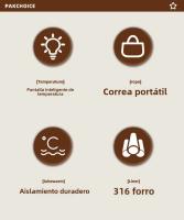 Jarrón Térmico Maple Inoxide 316 with Termómetro Digital - Taza Café Portátil para Hombre/Mujer, Mantiene Frío/Calor 12-24H, Diseño Elegante Sin Fugas, 450mL, Ideal Oficina/Viajes - details 1