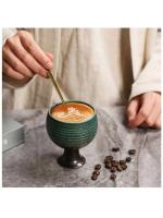 Taza De Café Retro De Cerámica Con Cuchara Creativa Goblet De Cerámica Gruesa Para El Hogar Accesorios De Mesa De Té Con Diseño De Flor Y Leche Tamaño 170ML - details 7