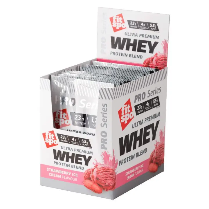 FitSpo Whey Protein 30g   1 CAJA (12 Unidades) PRO SERIES 23 g proteína / 1,2g de azúcar - 1