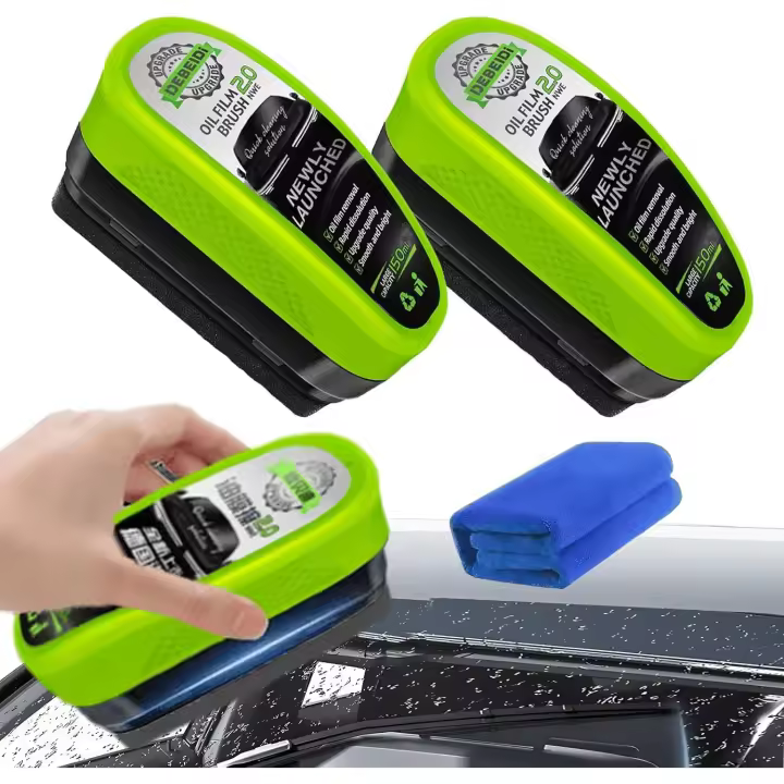 Limpiaparabrisas Carmoody, esponja para ventanas Carmoody, limpiador de cristales para coche Carmoody, cepillo limpiador de película de aceite para ventanas de coche, aceite reutilizable para cristales de coche que mejora la claridad (juego de 2) - 1