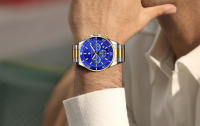 Reloj De Hombre SAPPHERO En Acero Inoxidable Dorado Con Cronógrafo Y Calendario Resistente Al Agua Pantalla Analógica-Digital Estilo Casual - details 15