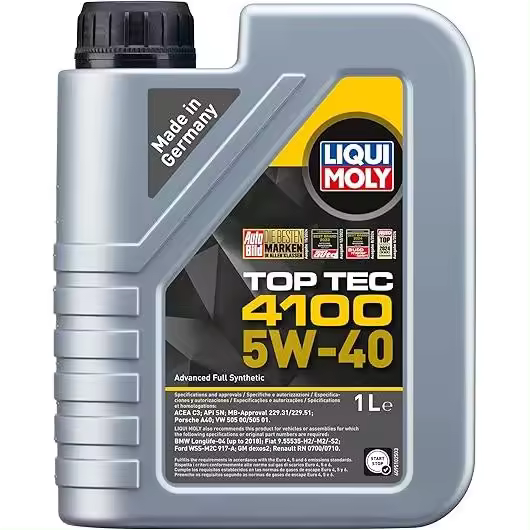 LIQUI MOLY Top Tec 4100 5W-40 | 1 L | Tecnología de síntesis Aceite de motor | 9510 - 1