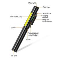 Linterna USB Recargable UV 4 En 1 (UV/LED/COB) Multifuncional Mini Con Fuente De Luz LED 4 Indicador Y Clip De Bolígrafo - details 3
