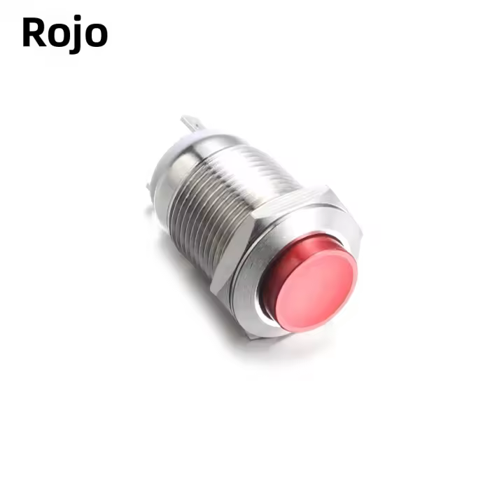 Botón De Presión Multicolor Impermeable 12mm Para Motor De Coche 250V Metal Rojo Y Azul Inicio Interruptor De Poder PC - 1