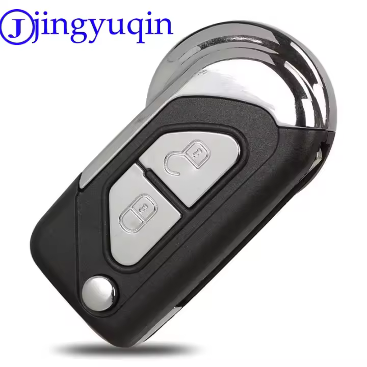 Carcasa De Llave De Coche Jingyuqin Remota 2B Plegable Para Citroen DS3 Cubierta De Fob Con Hoja De Acero Inoxidable Material ABS+Metal - 1