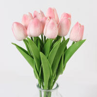 10Pcs Bouquet De Tulipes Artificiales 29cm Toque Realista PE Flores Falsas Para Decoración De Hogar Jardín Interior Navidad Boda - details 8
