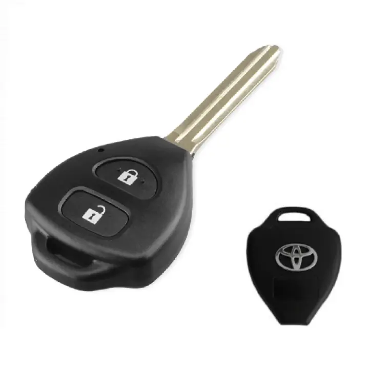 BARAC Llave Mando Carcasa de 2 Botones key shell para TOYOTA Aris, Avensis, Avalon, Echo Prado espadÍn TOY43 para llavero con insignia - 1