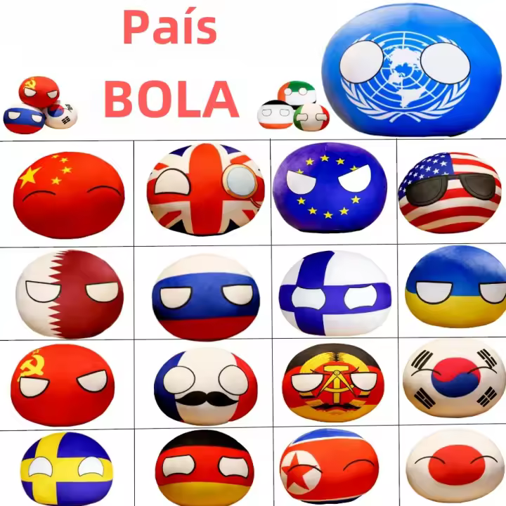 Muñeco De Peluche Polandball 10Cm Juguetes Colgante De Países Rusia España Holanda URSS EE.UU Reino Unido Italia Corea Regalos Para Niños - 1