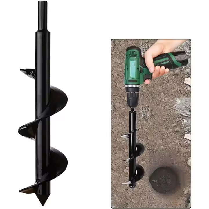 Taladro de jardín, acero inoxidable de vástago hexagonal, taladro térmico, agujeros de excavación cultivan profundamente, conveniente herramienta de plantación para plantar flores árboles arbustos (diámetro: 8cm L: 30cm) - 1
