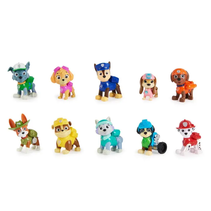 SPIN MASTER - PATRULLA CANINA - FIGURAS PATRULLA CANINA - Pack de regalo de 10 Figuras de Juguetes Patrulla Canina Coleccionables - 10º Aniversario - 6065255 - Juguetes Niños +3 años - 1