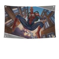 Bandera De Spiderman De Marvel 1pc MINISO Poliéster Para Exterior Decoración De Habitación Estilo Aesthetic Con Cuatro Agujeros - details 10