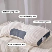 Almohada De Cuello Soporte Cervical Anti-Apnea De Algodón Puro Masajeador Para Dormir En Casa No Se Colapsa - details 1